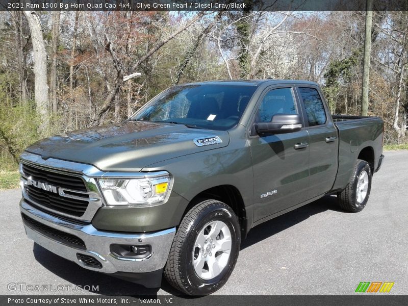 Olive Green Pearl / Diesel Gray/Black 2021 Ram 1500 Big Horn Quad Cab 4x4