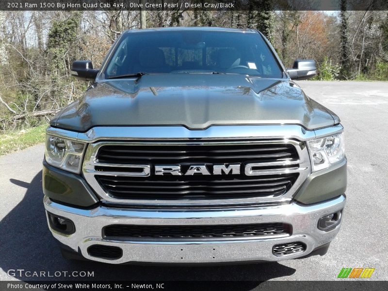 Olive Green Pearl / Diesel Gray/Black 2021 Ram 1500 Big Horn Quad Cab 4x4