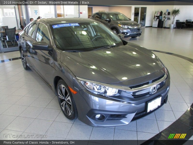 Modern Steel Metallic / Black 2018 Honda Civic EX-T Sedan