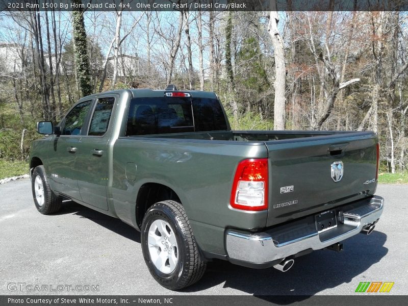 Olive Green Pearl / Diesel Gray/Black 2021 Ram 1500 Big Horn Quad Cab 4x4