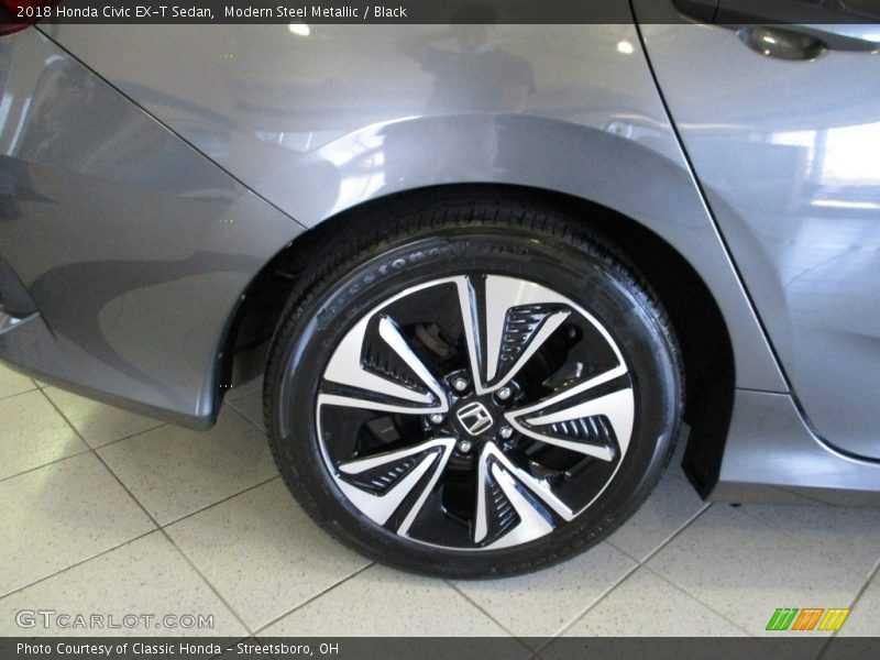 Modern Steel Metallic / Black 2018 Honda Civic EX-T Sedan