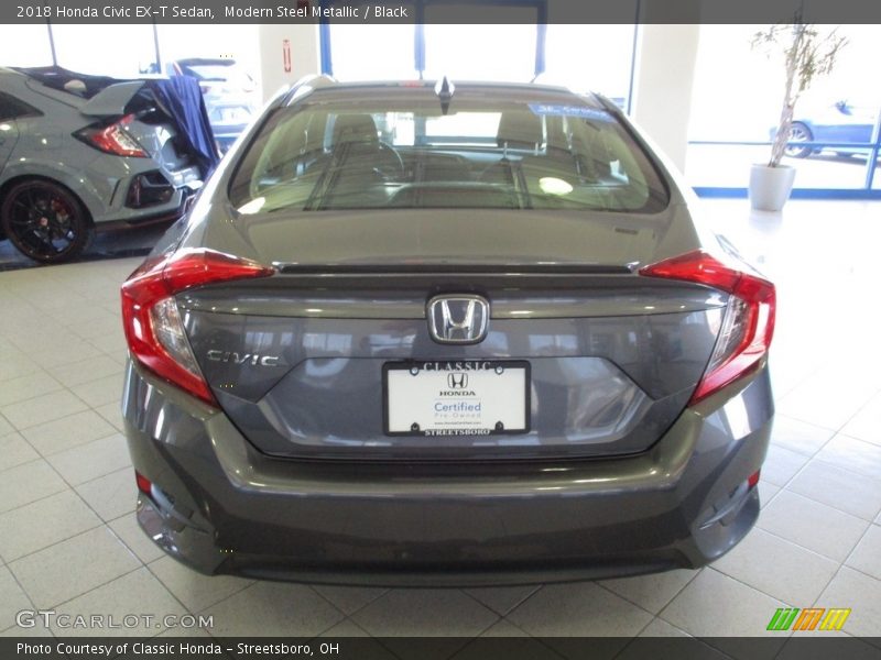 Modern Steel Metallic / Black 2018 Honda Civic EX-T Sedan