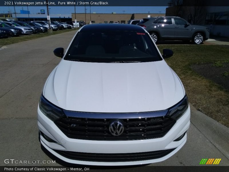 Pure White / Storm Gray/Black 2021 Volkswagen Jetta R-Line