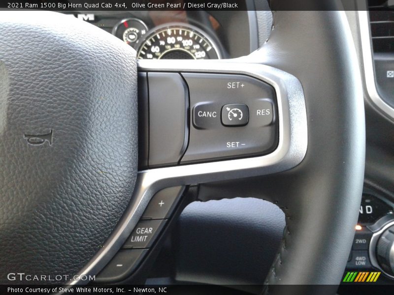Olive Green Pearl / Diesel Gray/Black 2021 Ram 1500 Big Horn Quad Cab 4x4