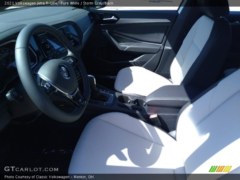 Pure White / Storm Gray/Black 2021 Volkswagen Jetta R-Line