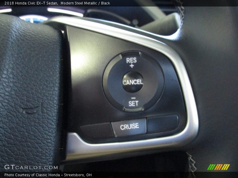 Modern Steel Metallic / Black 2018 Honda Civic EX-T Sedan