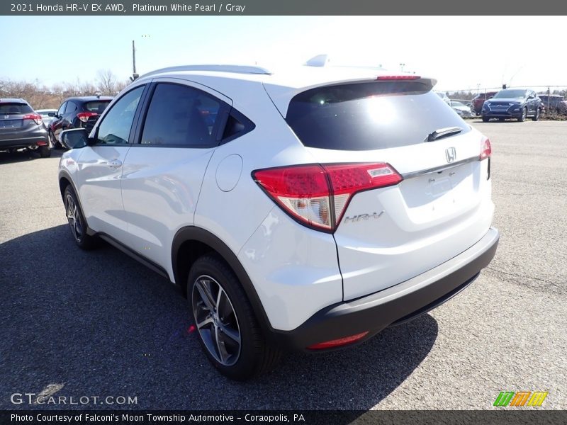 Platinum White Pearl / Gray 2021 Honda HR-V EX AWD
