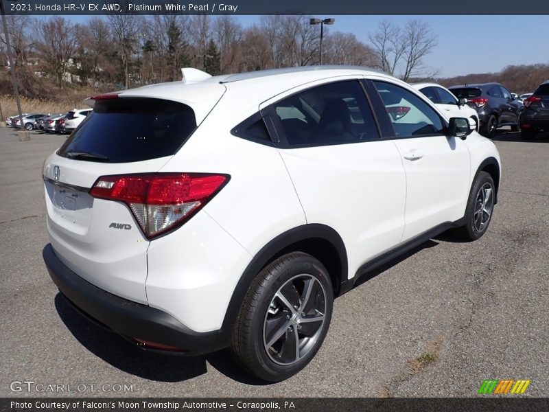 Platinum White Pearl / Gray 2021 Honda HR-V EX AWD