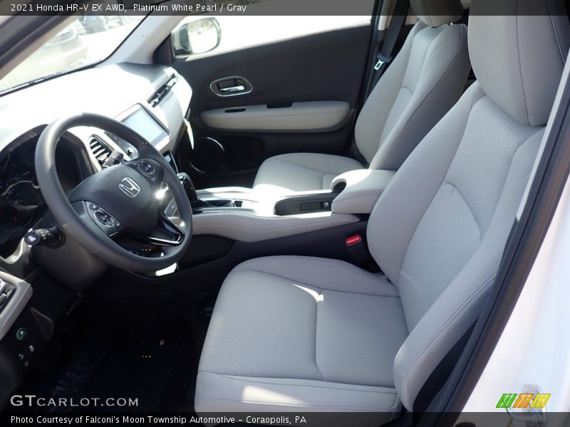 Platinum White Pearl / Gray 2021 Honda HR-V EX AWD