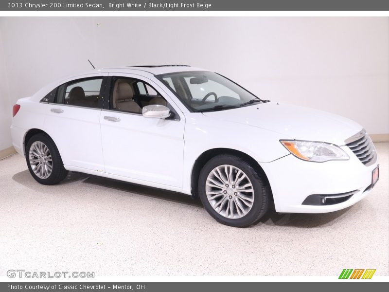 Bright White / Black/Light Frost Beige 2013 Chrysler 200 Limited Sedan