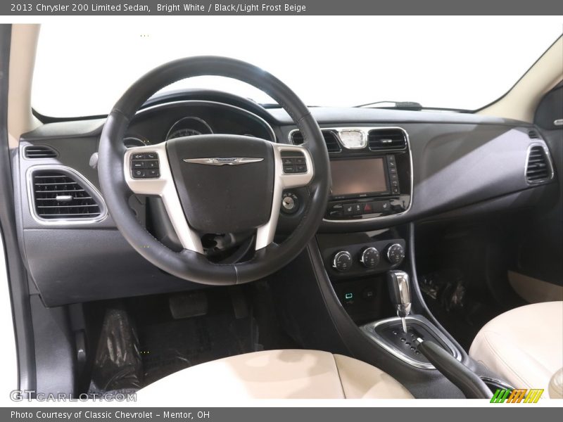 Bright White / Black/Light Frost Beige 2013 Chrysler 200 Limited Sedan