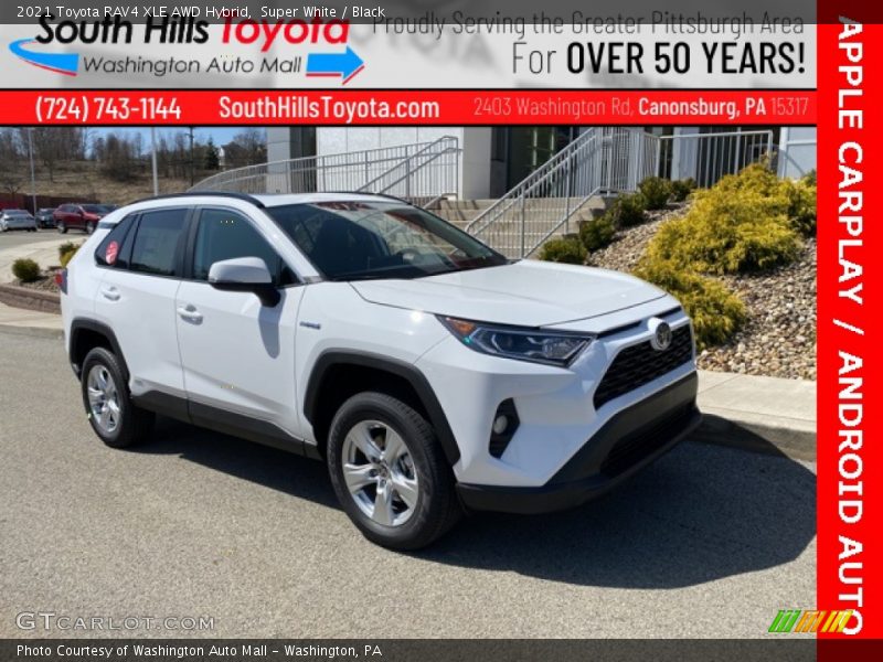 Super White / Black 2021 Toyota RAV4 XLE AWD Hybrid