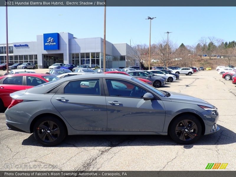  2021 Elantra Blue Hybrid Electric Shadow