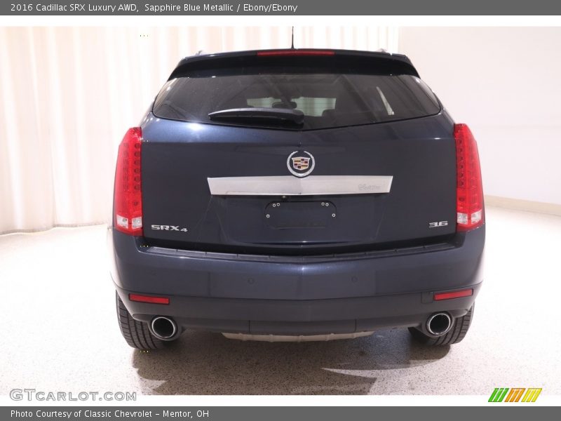 Sapphire Blue Metallic / Ebony/Ebony 2016 Cadillac SRX Luxury AWD