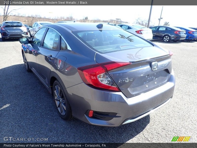 Modern Steel Metallic / Black 2021 Honda Civic EX Sedan