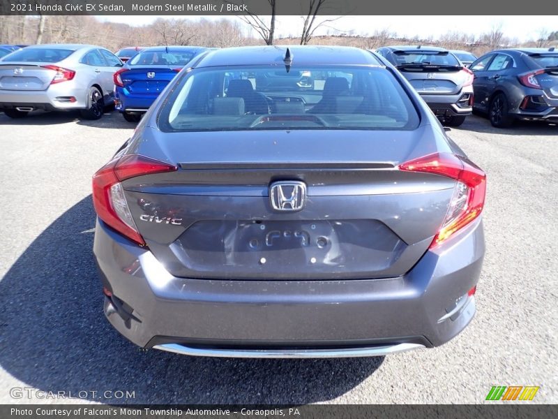 Modern Steel Metallic / Black 2021 Honda Civic EX Sedan