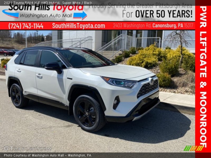 Super White / Black 2021 Toyota RAV4 XLE AWD Hybrid