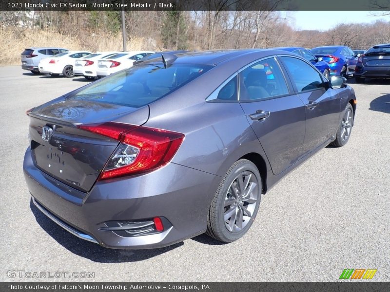 Modern Steel Metallic / Black 2021 Honda Civic EX Sedan