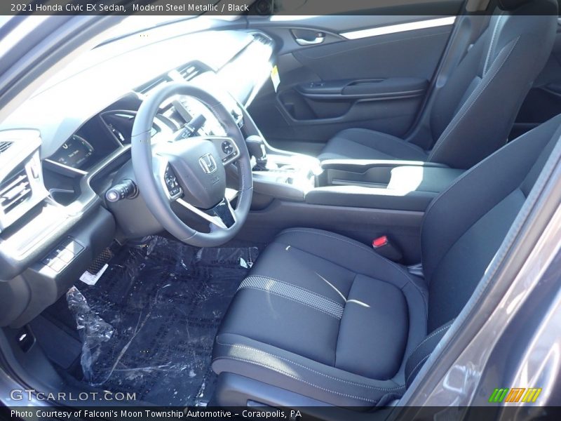 Modern Steel Metallic / Black 2021 Honda Civic EX Sedan