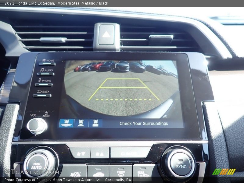 Modern Steel Metallic / Black 2021 Honda Civic EX Sedan