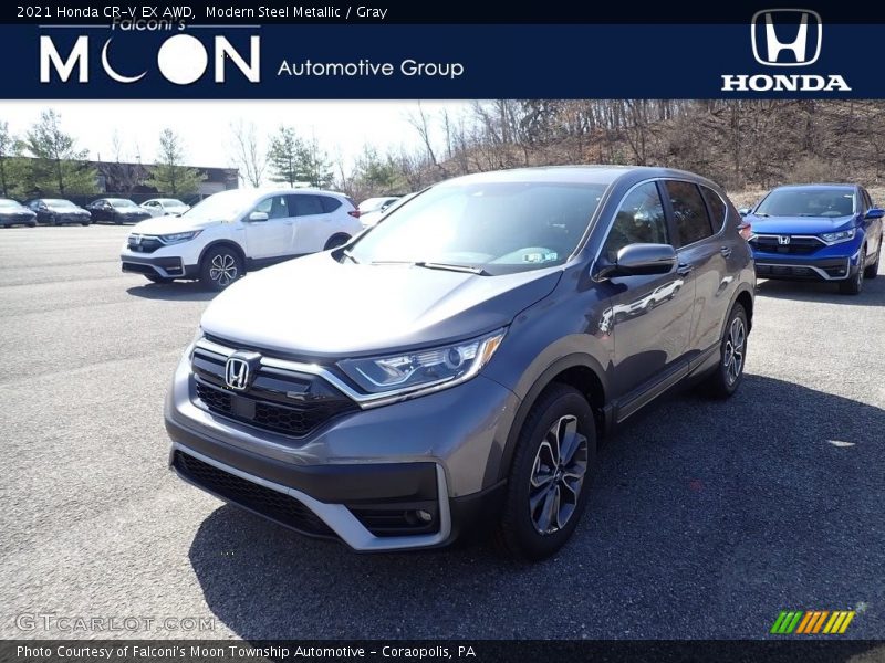 Modern Steel Metallic / Gray 2021 Honda CR-V EX AWD
