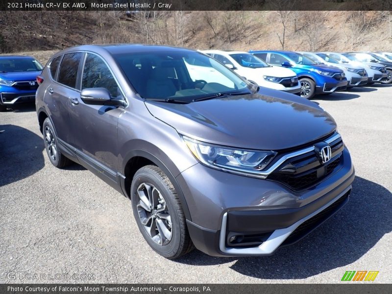 Modern Steel Metallic / Gray 2021 Honda CR-V EX AWD