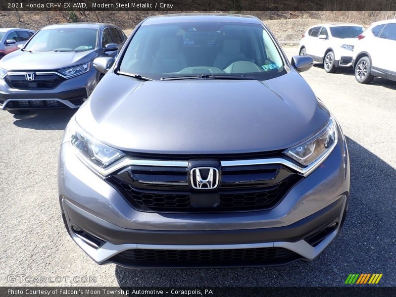 Modern Steel Metallic / Gray 2021 Honda CR-V EX AWD