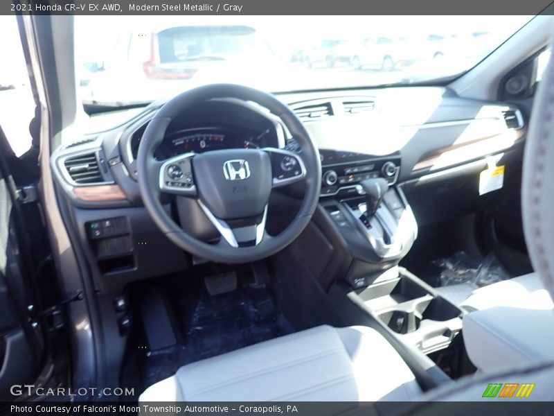 Modern Steel Metallic / Gray 2021 Honda CR-V EX AWD