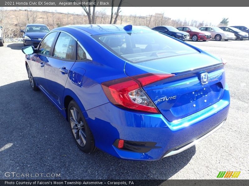 Aegean Blue Metallic / Black 2021 Honda Civic EX Sedan