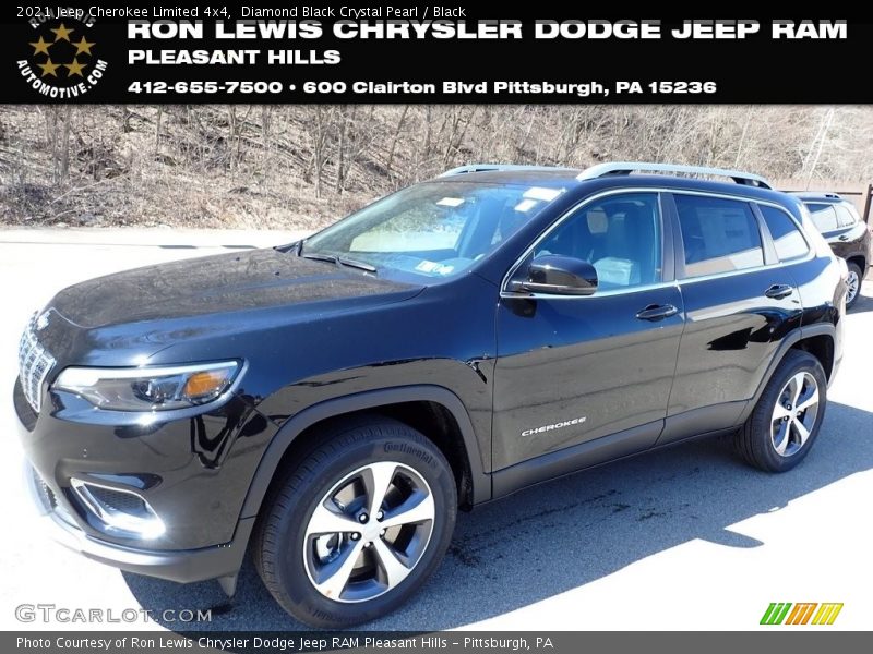 Diamond Black Crystal Pearl / Black 2021 Jeep Cherokee Limited 4x4