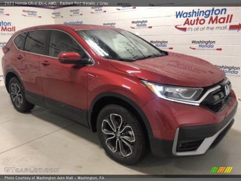 Radiant Red Metallic / Gray 2021 Honda CR-V EX-L AWD