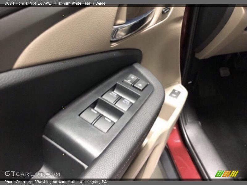 Platinum White Pearl / Beige 2021 Honda Pilot EX AWD