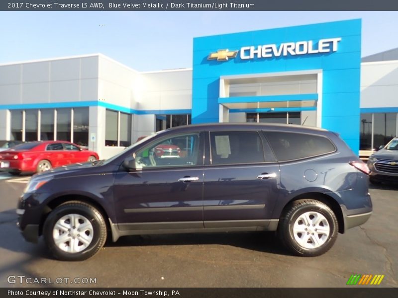 Blue Velvet Metallic / Dark Titanium/Light Titanium 2017 Chevrolet Traverse LS AWD