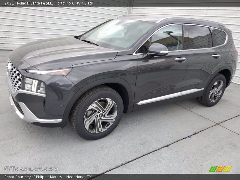 Portofino Gray / Black 2021 Hyundai Santa Fe SEL