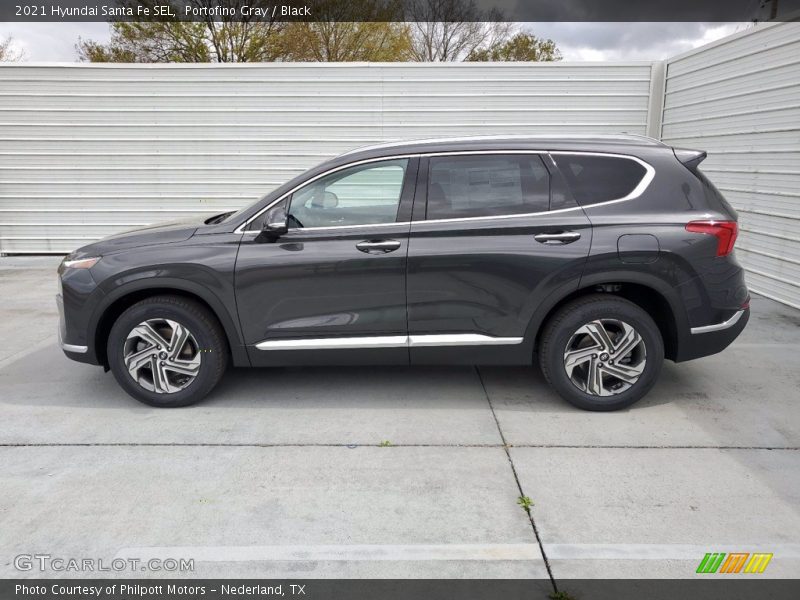 Portofino Gray / Black 2021 Hyundai Santa Fe SEL