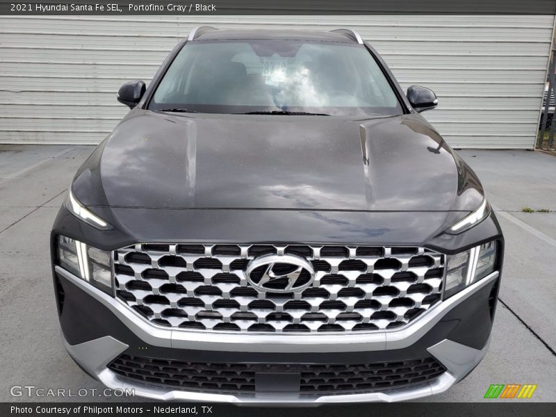 Portofino Gray / Black 2021 Hyundai Santa Fe SEL