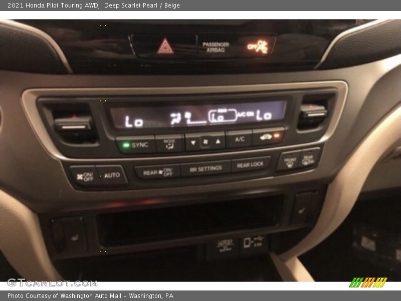 Deep Scarlet Pearl / Beige 2021 Honda Pilot Touring AWD