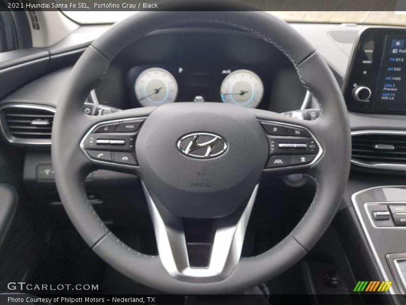 Portofino Gray / Black 2021 Hyundai Santa Fe SEL