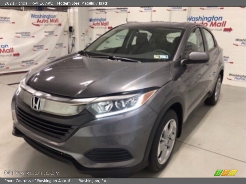 Modern Steel Metallic / Black 2021 Honda HR-V LX AWD