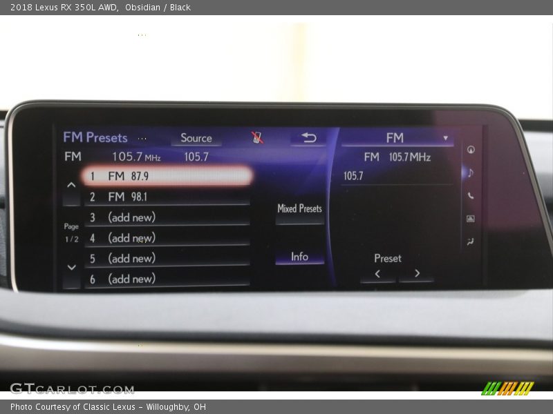 Obsidian / Black 2018 Lexus RX 350L AWD