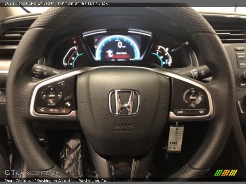 Platinum White Pearl / Black 2021 Honda Civic EX Sedan