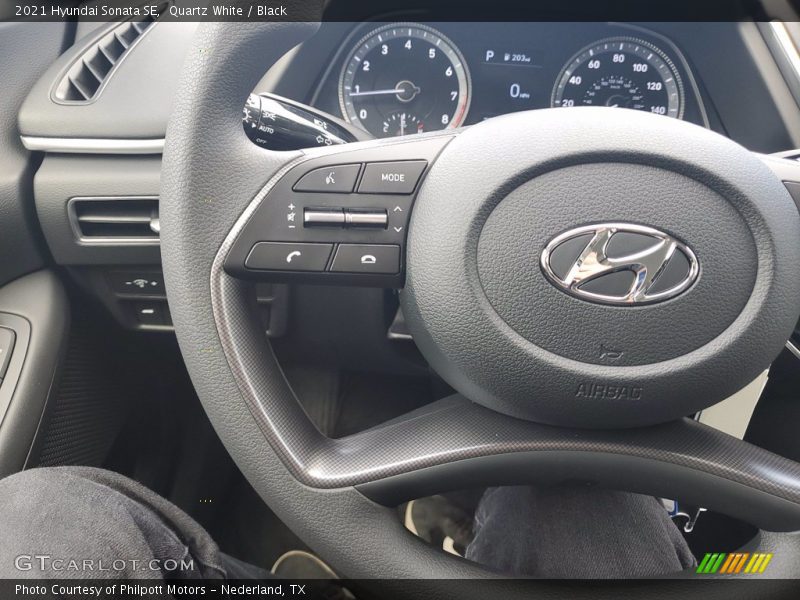 Quartz White / Black 2021 Hyundai Sonata SE