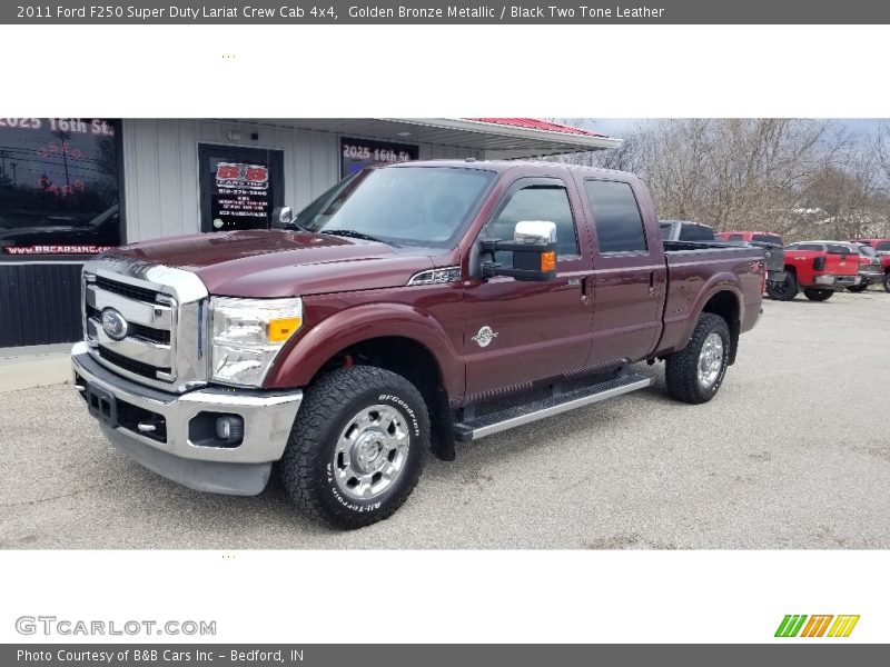Golden Bronze Metallic / Black Two Tone Leather 2011 Ford F250 Super Duty Lariat Crew Cab 4x4