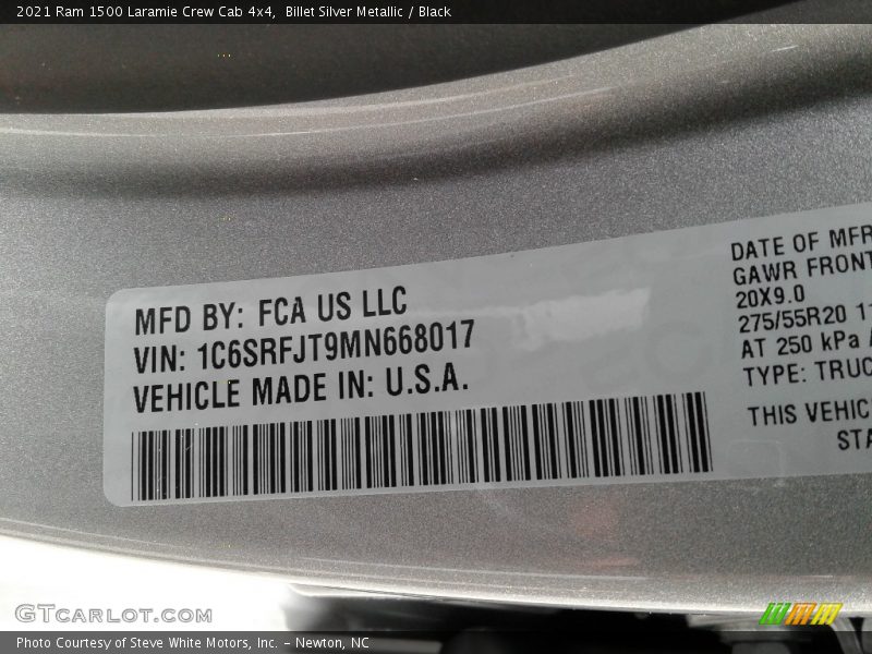 Billet Silver Metallic / Black 2021 Ram 1500 Laramie Crew Cab 4x4