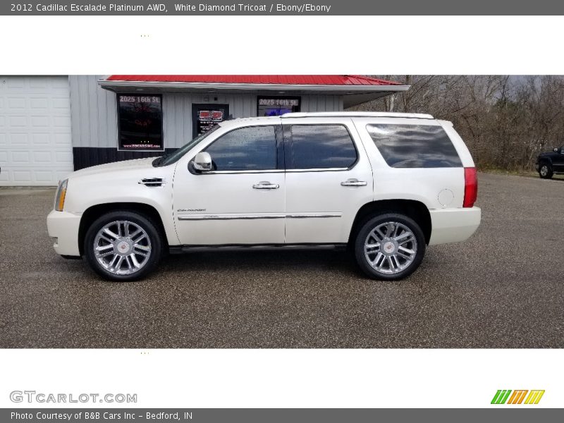 White Diamond Tricoat / Ebony/Ebony 2012 Cadillac Escalade Platinum AWD