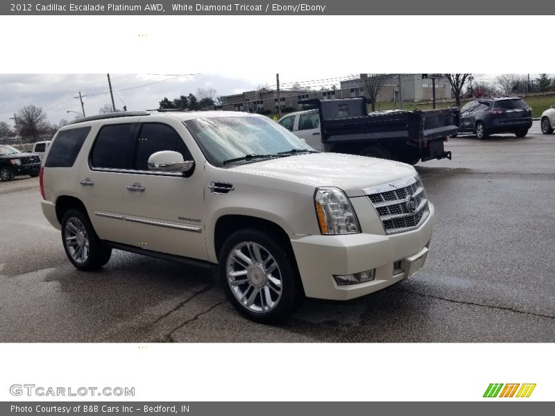 White Diamond Tricoat / Ebony/Ebony 2012 Cadillac Escalade Platinum AWD