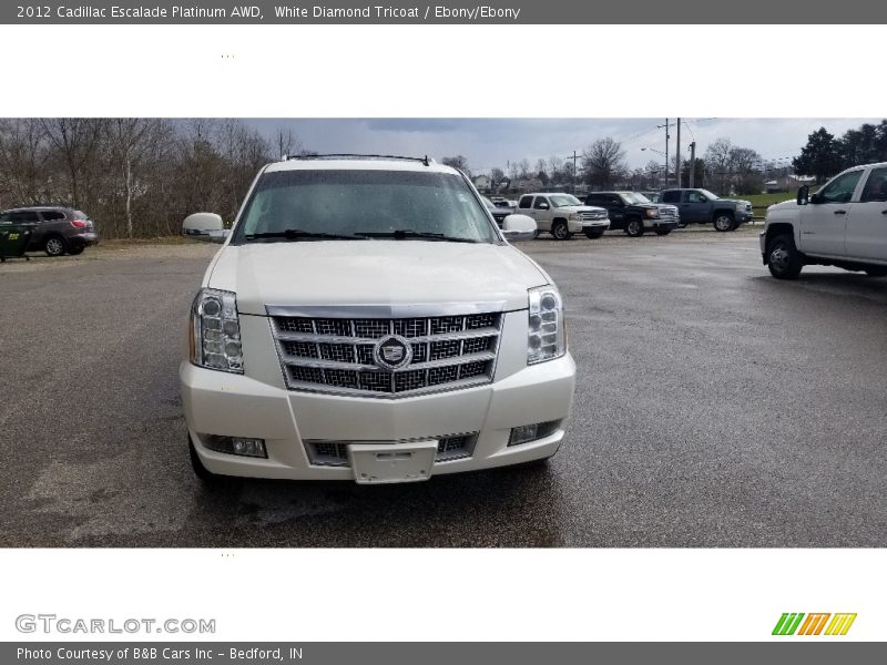 White Diamond Tricoat / Ebony/Ebony 2012 Cadillac Escalade Platinum AWD