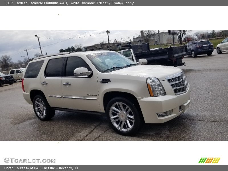 White Diamond Tricoat / Ebony/Ebony 2012 Cadillac Escalade Platinum AWD