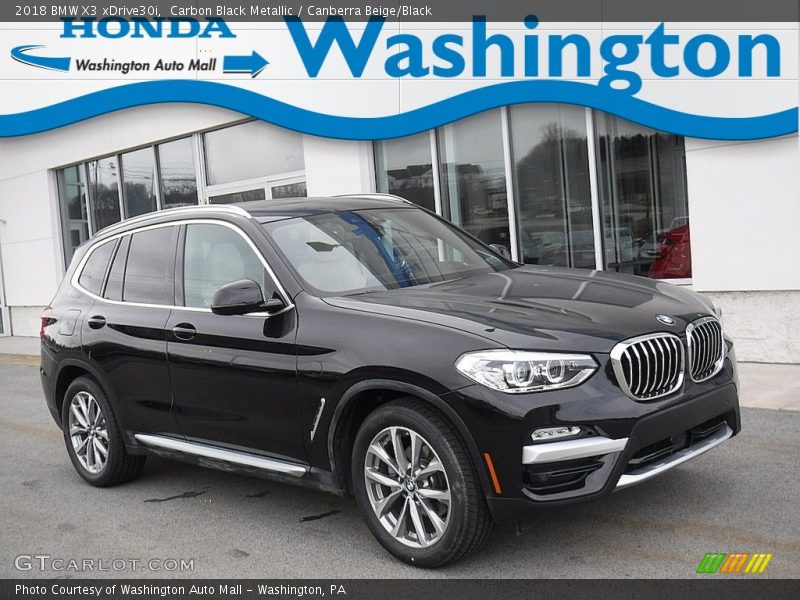 Carbon Black Metallic / Canberra Beige/Black 2018 BMW X3 xDrive30i