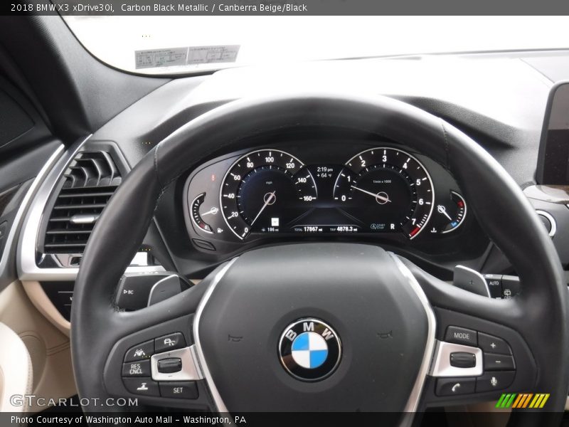 Carbon Black Metallic / Canberra Beige/Black 2018 BMW X3 xDrive30i